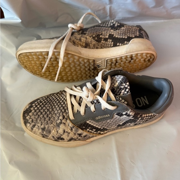 Adidas Adicross Snakeskin Women’s Golf Shoes Sz.6.5 Retro White/Grey - Picture 6 of 9